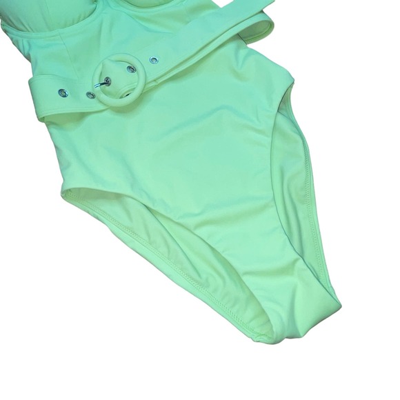 Jonathan SIMKHAI Noa Belted Underwire One Piece Swimsuit LIME XS - Picture 5 of 14